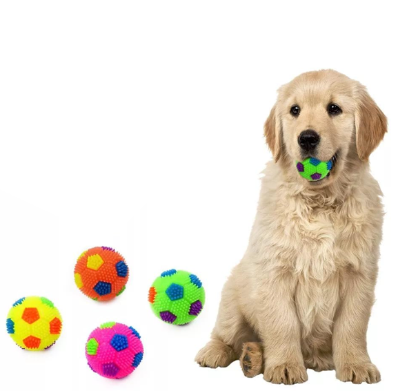 LED Whistle Squeaky Squeaker Sound Ball for Puppy, Dog Pet Chew Playing Rubber Ball Toy Small Pet Only - 1 Pieces - Image 2