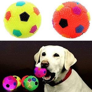 LED Whistle Squeaky Squeaker Sound Ball for Puppy, Dog Pet Chew Playing Rubber Ball Toy Small Pet Only - 1 Pieces