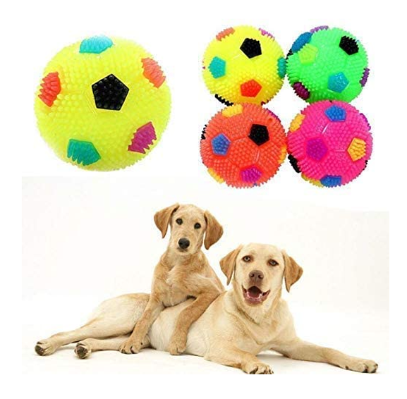 LED Whistle Squeaky Squeaker Sound Ball for Puppy, Dog Pet Chew Playing Rubber Ball Toy Small Pet Only - 1 Pieces - Image 4